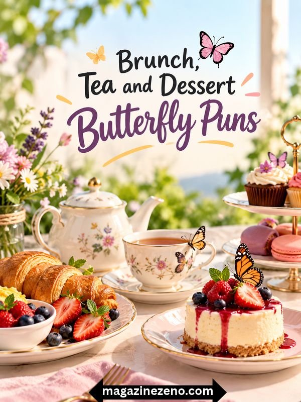 Brunch, Tea and Dessert Butterfly Puns